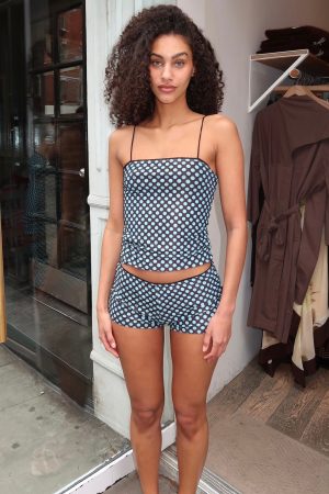 Joya Tank Top + Mini Shorts in Blue Dot
