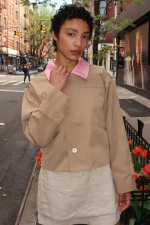 Brooke Jacket in Tan Pink