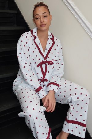 Antonella PJ Set in Polka Dot Blue