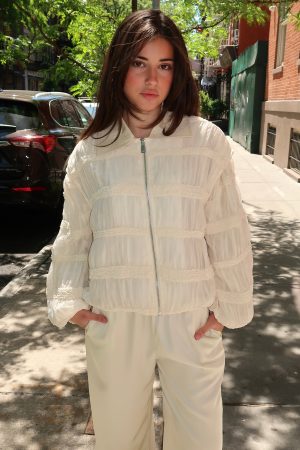 Kiara Ecru Bomber Jacket